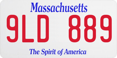 MA license plate 9LD889
