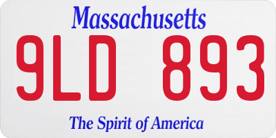 MA license plate 9LD893