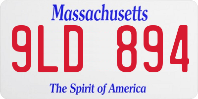 MA license plate 9LD894