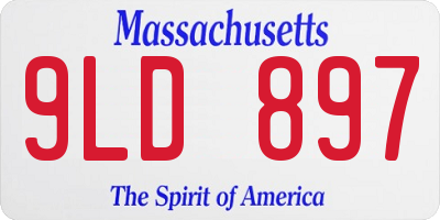 MA license plate 9LD897