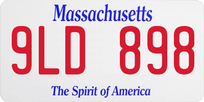 MA license plate 9LD898