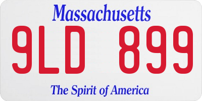 MA license plate 9LD899