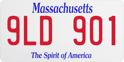 MA license plate 9LD901