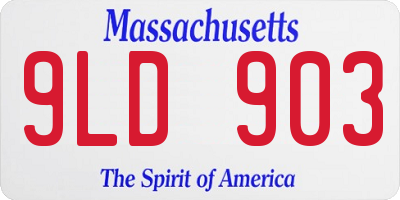 MA license plate 9LD903