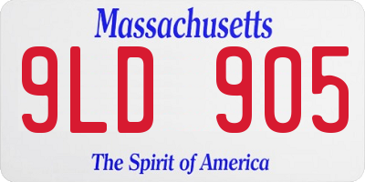 MA license plate 9LD905