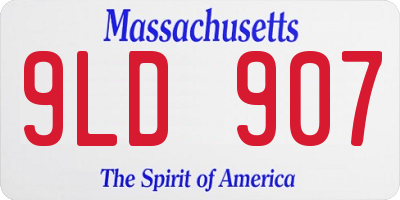 MA license plate 9LD907