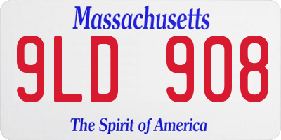 MA license plate 9LD908