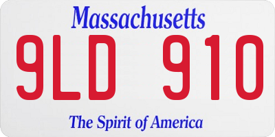 MA license plate 9LD910
