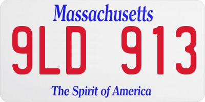 MA license plate 9LD913