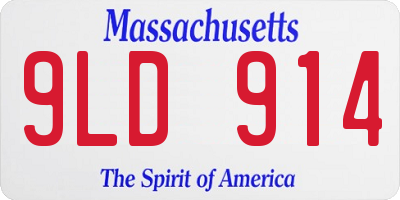 MA license plate 9LD914