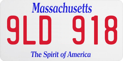 MA license plate 9LD918