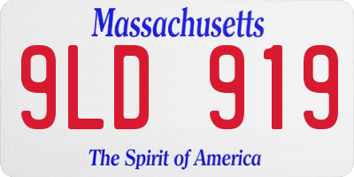 MA license plate 9LD919