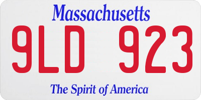 MA license plate 9LD923