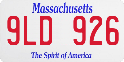 MA license plate 9LD926