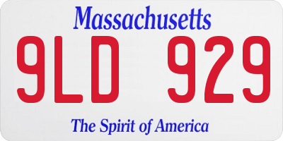 MA license plate 9LD929