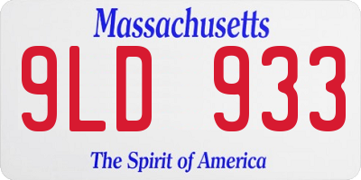 MA license plate 9LD933