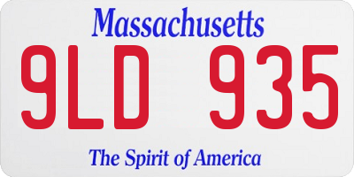 MA license plate 9LD935