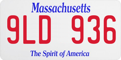 MA license plate 9LD936