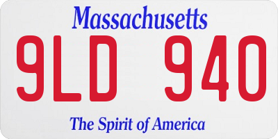 MA license plate 9LD940