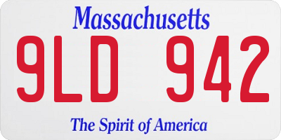 MA license plate 9LD942