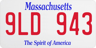 MA license plate 9LD943