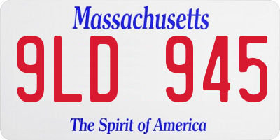 MA license plate 9LD945