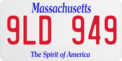 MA license plate 9LD949