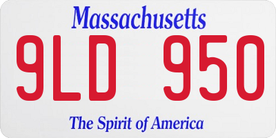 MA license plate 9LD950