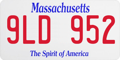 MA license plate 9LD952