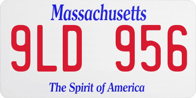 MA license plate 9LD956