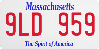 MA license plate 9LD959