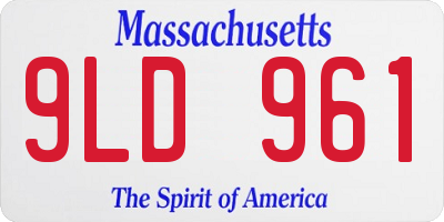 MA license plate 9LD961
