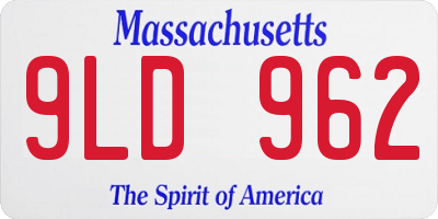 MA license plate 9LD962