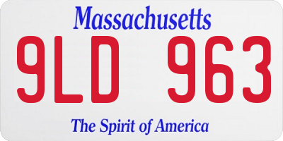 MA license plate 9LD963