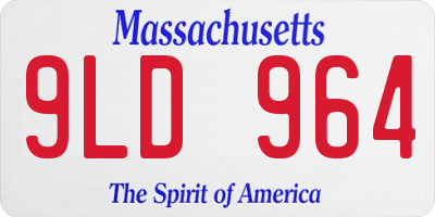 MA license plate 9LD964