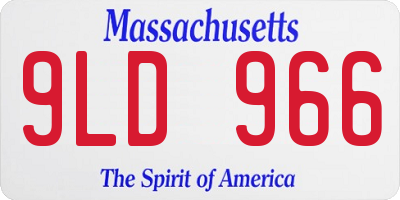 MA license plate 9LD966