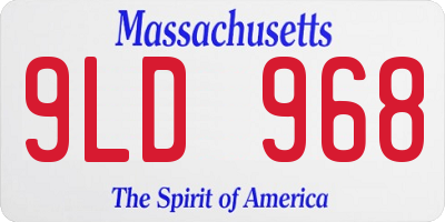 MA license plate 9LD968