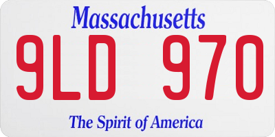 MA license plate 9LD970