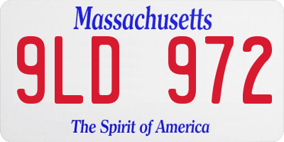 MA license plate 9LD972