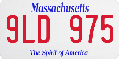 MA license plate 9LD975