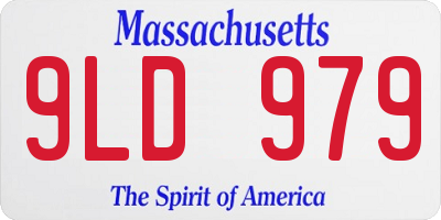 MA license plate 9LD979