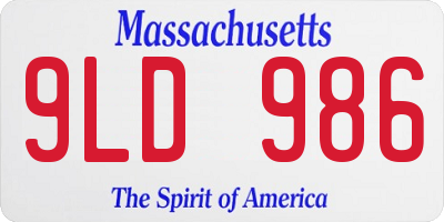MA license plate 9LD986