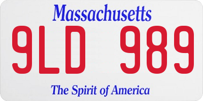 MA license plate 9LD989