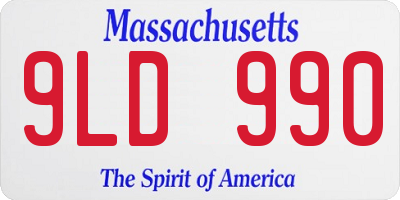 MA license plate 9LD990