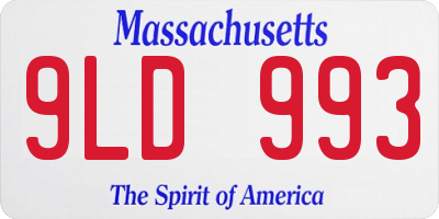 MA license plate 9LD993