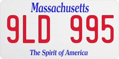 MA license plate 9LD995