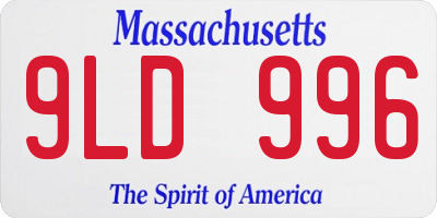 MA license plate 9LD996