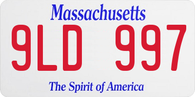 MA license plate 9LD997
