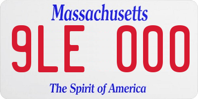MA license plate 9LE000