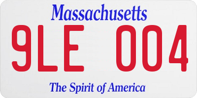 MA license plate 9LE004